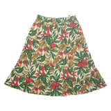 Womens A-Line Skirt Green Midi Floral M