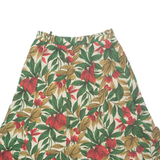 Womens A-Line Skirt Green Midi Floral M