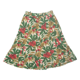 Womens A-Line Skirt Green Midi Floral M