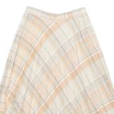 Womens Pleated Skirt Cream Midi Check S