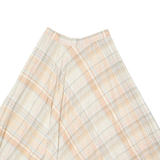 Womens Pleated Skirt Cream Midi Check S
