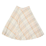 Womens Pleated Skirt Cream Midi Check S