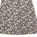 MIZ CALIFORNIA Womens A-Line Skirt Black Long Floral 2XL