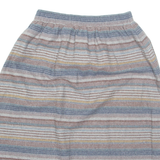 Womens A-Line Skirt Grey Midi Wool Striped UK 14