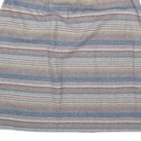 Womens A-Line Skirt Grey Midi Wool Striped UK 14