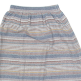 Womens A-Line Skirt Grey Midi Wool Striped UK 14