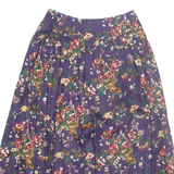 Womens A-Line Skirt Purple Long Floral M