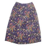 Womens A-Line Skirt Purple Long Floral M