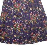 Womens A-Line Skirt Purple Long Floral M