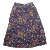 Womens A-Line Skirt Purple Long Floral M