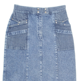 DALGIC JEANS Womens Pencil Skirt Blue Midi Denim M