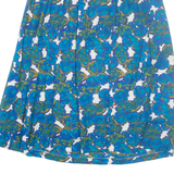 Womens A-Line Skirt Blue Midi Floral M