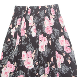 Womens A-Line Skirt Black Midi Floral M
