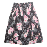 Womens A-Line Skirt Black Midi Floral M