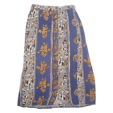 Womens Straight Skirt Blue Midi Geometric M