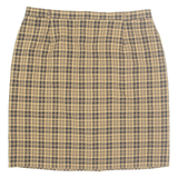 CITY LIFE Womens Pencil Skirt Brown Knee Length Check L