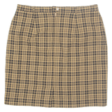 CITY LIFE Womens Pencil Skirt Brown Knee Length Check L