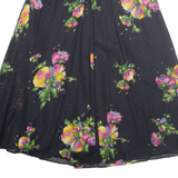 EUKONT Womens Maxi Skirt Black Long Floral M