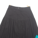 Womens A-Line Skirt Black Midi S