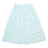 Womens Pleated Skirt Blue Midi Floral M