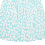 Womens Pleated Skirt Blue Midi Floral M