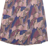 Womens Pleated Skirt Purple Midi Floral M