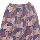 Womens Pleated Skirt Purple Midi Floral M