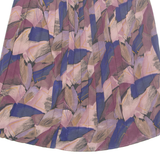 Womens Pleated Skirt Purple Midi Floral M