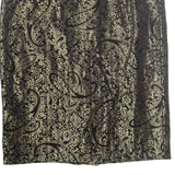 C&A Womens Pencil Skirt Gold Midi Paisley L