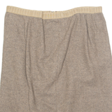 Womens Pencil Skirt Brown Midi XL