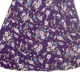 DONNKENNY Womens A-Line Skirt Purple Midi Floral L