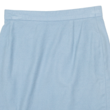 GLORAINE Womens Straight Skirt Blue Knee Length Wool S