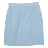 GLORAINE Womens Straight Skirt Blue Knee Length Wool S
