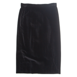 TALENTO Womens Pencil Skirt Black Midi Velvet M