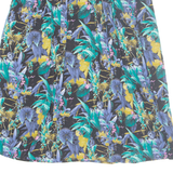 Womens A-Line Skirt Black Midi Floral M