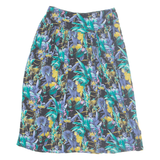 Womens A-Line Skirt Black Midi Floral M
