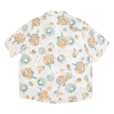 Womens Kimono Blouse White Collared Viscose Crazy Pattern M