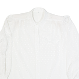 Womens Blouse White Collared Long Sleeve Diamond L