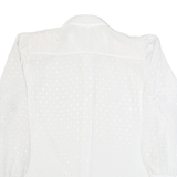 Womens Blouse White Collared Long Sleeve Diamond L
