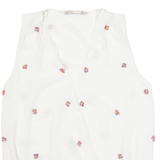 ZARA Womens Shirt White V-Neck Sleeveless XS