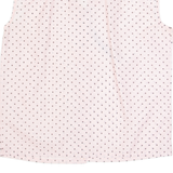 Womens Blouse Pink Collared Sleeveless Polka Dot M