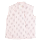 Womens Blouse Pink Collared Sleeveless Polka Dot M