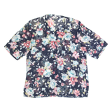 STREITS Womens Printed Shirt Blue Collared Floral L