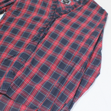 PEPE JEANS Womens Shirt Blouse Blue V-Neck Long Sleeve Plaid S