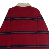 NAUTICA Mens Patterned Jumper Red Striped Collared Waffle Knit XL