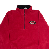 HARD ROCK CAFE Orlando Mens Fleece Red 1/4 Zip 90s L