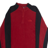 THE NORTH FACE Mens Fleece Red Colourblock 1/4 Zip S
