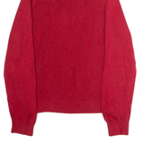 TOMMY HILFIGER Mens Jumper Red 1/4 Zip Waffle Knit M