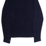 TOMMY HILFIGER Mens Jumper Blue 1/4 Zip Tight Knit 2XL
