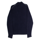 TOMMY HILFIGER Mens Jumper Blue 1/4 Zip Tight Knit 2XL